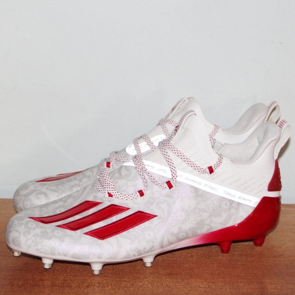 Adidas Adizero New Reign Young King Football Cleats Mens 13 Floral Red - Picture 2 of 8